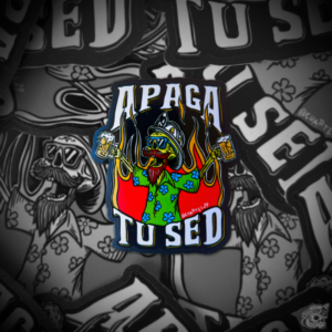 STICKERS CON BARNIZ SECTORIZADO "APAGA TU SED"