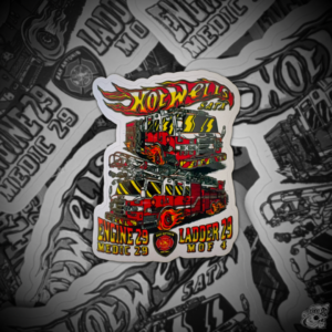 STICKER CON BARNIZ SECTORIZADO HOT WELLS