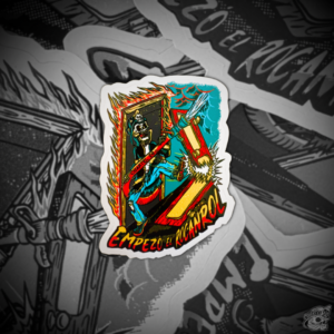 STICKER CON BARNIZ SECTORIZADO "EMPEZÓ EL ROCANROL"