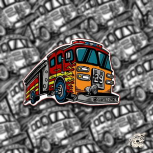 STICKER CON BARNIZ SECTORIZADO "AMERIQUEISHON ROJA"