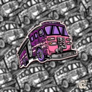 STICKER CON BARNIZ SECTORIZADO "AMERIQUEISHON ROSA" - Imagen 1